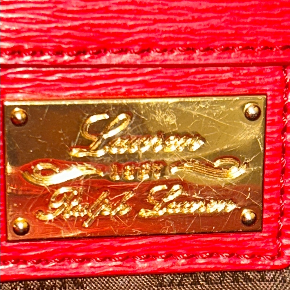 Lauren Ralph Lauren Red Newbury Classic Leather Tote - Picture 10 of 14